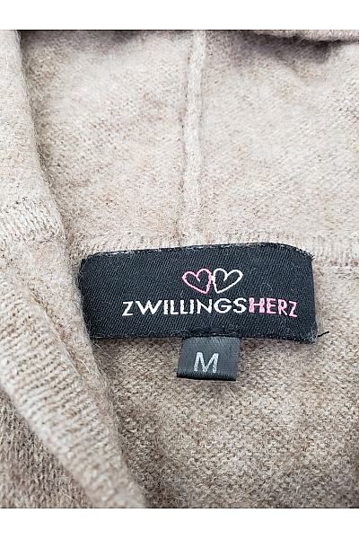 Zwillingsherz Dámský kašmírový pulovr s kapucí hnědý Vel. M | Zwillingsherz | obrázek 5