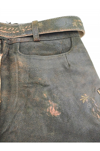 Trachten Deiser Pánské kožené kraťasy vintage s páskem a květinovým vzorem Vel. EU 44 | Trachten Deiser | obrázek 5