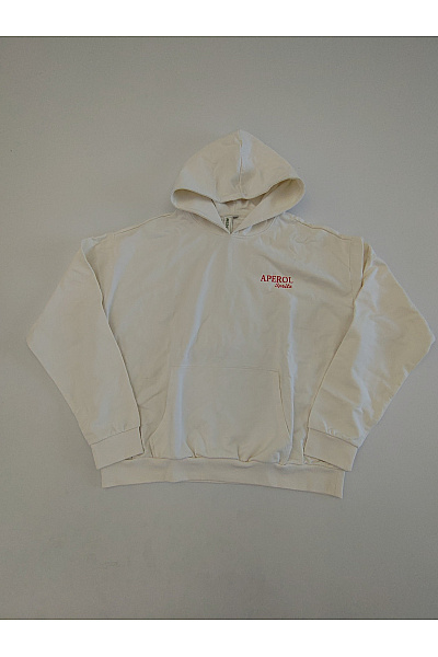 MERCHCODE Béžová bavlněná oversized mikina s kapucí a klokaní kapsou Velikost 3XL | MERCHCODE | obrázek 2