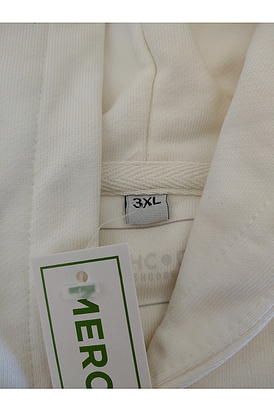 MERCHCODE Béžová bavlněná oversized mikina s kapucí a klokaní kapsou Velikost 3XL | MERCHCODE | obrázek 8
