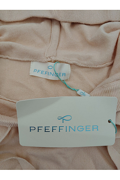 PFEFFINGER Béžový pletený pulovr s kapucí a perlami Vel. EU 44 | PFEFFINGER | obrázek 5