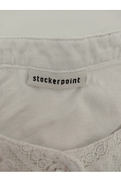 Stockerpoint Bílá krajková crop halenka s dlouhým rukávem a stojáčkem Vel. EU 42 | Stockerpoint | obrázek 4