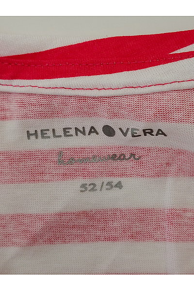 HELENA VERA Dámské bavlněné pruhované tričko s krátkým rukávem a kulatým výstřihem Velikost DE 52/54 | HELENA VERA | obrázek 4