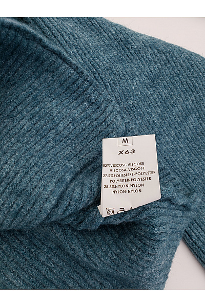 RISSKIO Modrý žebrovaný crop kardigan na knoflíky Velikost M | RISSKIO | obrázek 4