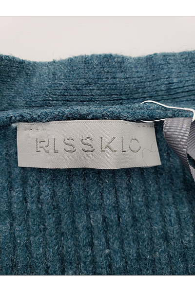 RISSKIO Modrý žebrovaný crop kardigan na knoflíky Velikost M | RISSKIO | obrázek 5