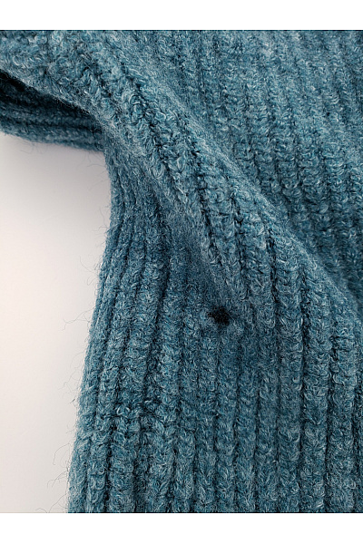 RISSKIO Modrý žebrovaný crop kardigan na knoflíky Velikost M | RISSKIO | obrázek 6