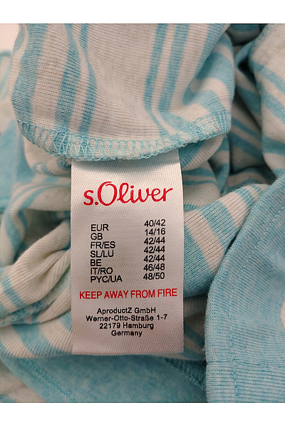 s.OLIVER Dámské bavlněné pruhované pyžamové kalhoty široké Vel. 42 | s.OLIVER | obrázek 7