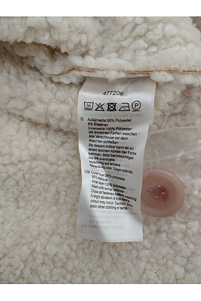 curvy me Béžový dámský teddy kabát s kožešinovým límcem Velikost DE 40 | curvy me | obrázek 6