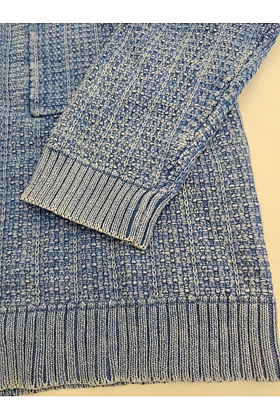 Modrý bavlněný kardigan s límečkem na knoflíky Vel. XL | Unimoda | obrázek 2