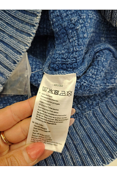 Modrý bavlněný kardigan s límečkem na knoflíky Vel. XL | Unimoda | obrázek 4