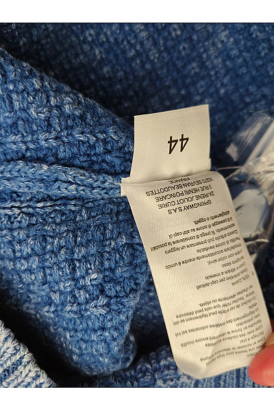 Modrý bavlněný kardigan s límečkem na knoflíky Vel. XL | Unimoda | obrázek 6
