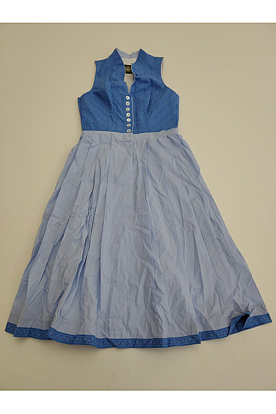 Hammerschmid Modré Bavlněné Midi šaty Dirndl Vel. DE 36