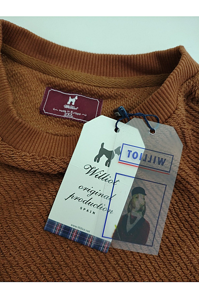 williot Hnědé bavlněné tričko s krátkým rukávem a kulatým výstřihem Vel. 2XL | williot | obrázek 4