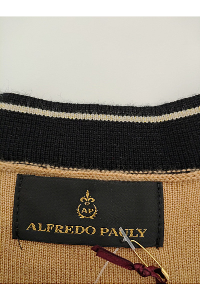 Alfredo Pauly Hnědý pletený kardigan na knoflíky elegantní podzimní Vel. EU 44 | Alfredo Pauly | obrázek 5