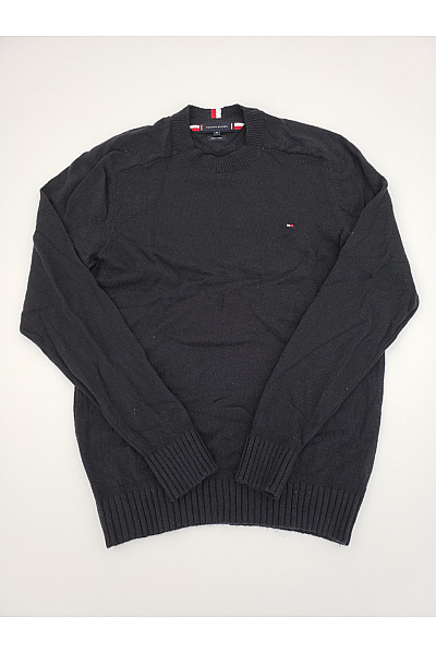 TOMMY HILFIGER Černý Vlněný Pulovr Basic Velikost US XL