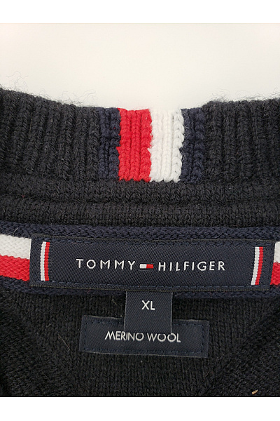TOMMY HILFIGER Černý vlněný pulovr basic Velikost US XL | TOMMY HILFIGER | obrázek 2