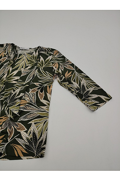COUTURE LINE Dámská khaki halenka s potiskem a 3/4 rukávem Velikost IT 42 | COUTURE LINE | obrázek 2