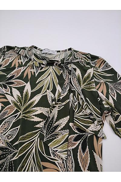 COUTURE LINE Dámská khaki halenka s potiskem a 3/4 rukávem Velikost IT 42 | COUTURE LINE | obrázek 3