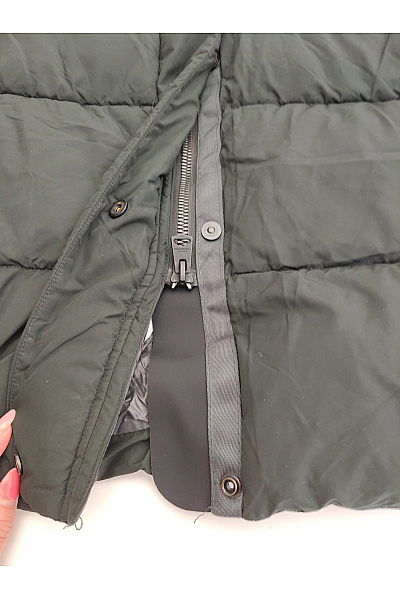 Khujo Dámská dlouhá prošívaná zimní bunda s kapucí khaki Velikost XL | Khujo | obrázek 2