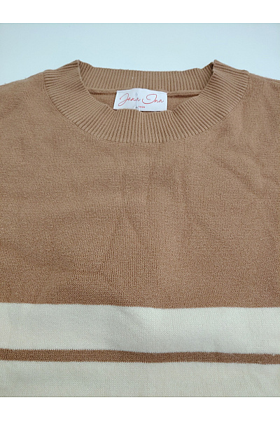 Jana Ina Dámský pruhovaný pulovr béžový pletený oversized Velikost DE 38 | Jana Ina | obrázek 3