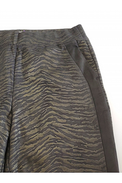 curvy me Dámské khaki kalhoty se zvířecím vzorem a lampasem Vel. DE 42 | curvy me | obrázek 3
