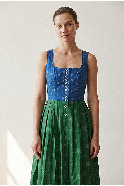 Turi Landhaus Bavlněné Midi šaty Dirndl Puntíkované Velikost DE 38