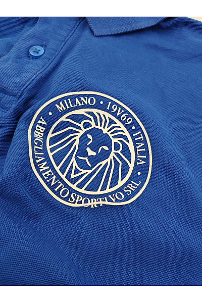 V1969 ITALIA Modré pánské polo tričko s krátkým rukávem a potiskem Velikost M | V1969 ITALIA | obrázek 6