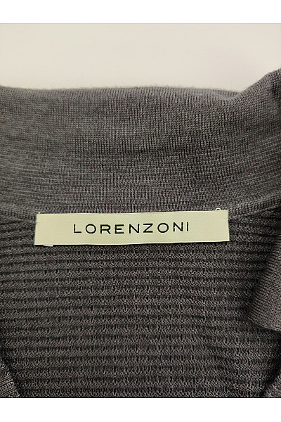 Lorenzoni Šedý vlněný pulovr s límečkem a výstřihem do V Velikost M | Lorenzoni | obrázek 4