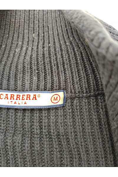 Carrera Pánský modrý pletený žebrovaný svetr na zip se stojáčkem Velikost M | Carrera | obrázek 7