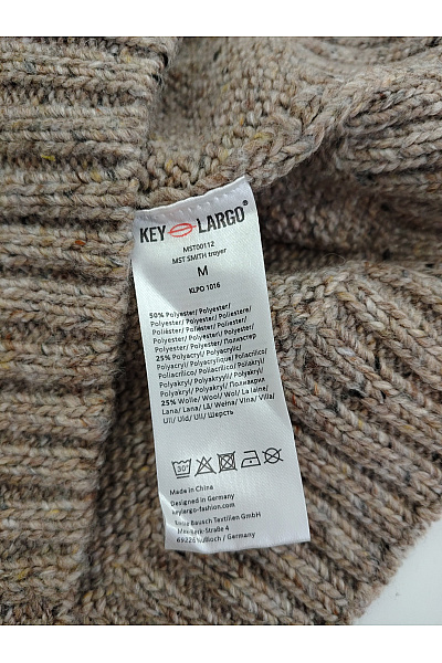 key largo Hnědý pletený pulovr se stojáčkem a záplatami na loktech Vel. M | key largo | obrázek 6