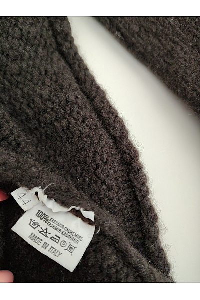 naturaline Hnědý kašmírový pulovr pletený oversized Velikost IT 44 | naturaline | obrázek 6