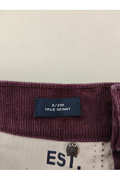 Gap Fialové manšestrové skinny kalhoty s vysokým pasem Velikost US 8/29R | Gap | obrázek 7