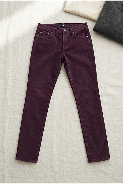 Gap Fialové Manšestrové Skinny Kalhoty S Vysokým Pasem Velikost US 8/29R