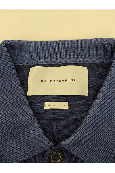 BALDESSARINI Pánský modrý pletený pulovr s límečkem a knoflíky Velikost XL | BALDESSARINI | obrázek 4