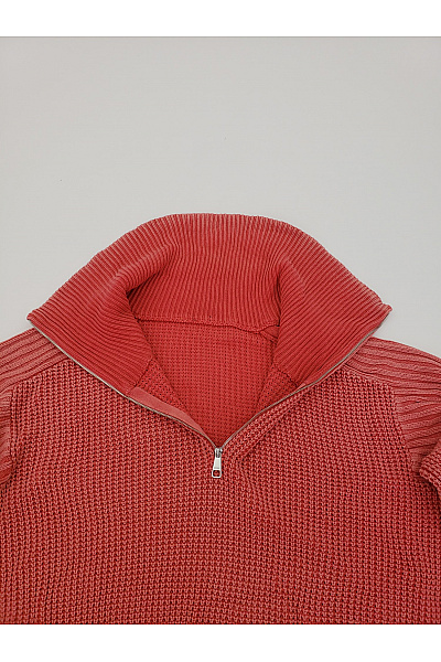 Hugo Boss Červený bavlněný crop pulovr se stojáčkem na zip Vel. L | Hugo Boss | obrázek 5