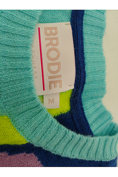 Brodie Cashmere Barevný kašmírový pulovr se vzorem Vel. M | Brodie Cashmere | obrázek 6