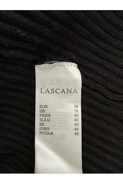 Lasca Černé žebrované pletené rolákové midi šaty s dlouhým rukávem Velikost EU 38 | Lasca | obrázek 6