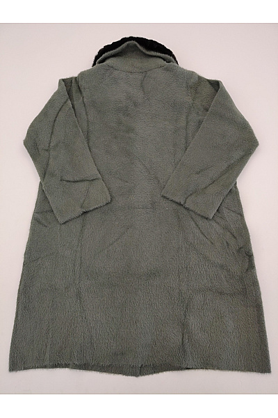 Judith Williams Dámský khaki kabát s kožešinovým límcem oversized Vel. EU 44 | Judith Williams | obrázek 3