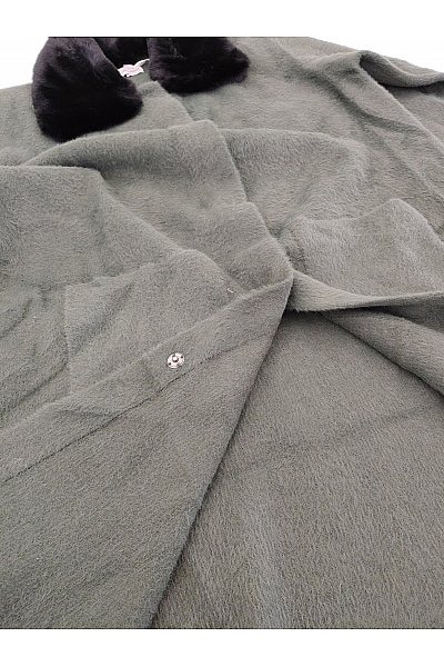 Judith Williams Dámský khaki kabát s kožešinovým límcem oversized Vel. EU 44 | Judith Williams | obrázek 6