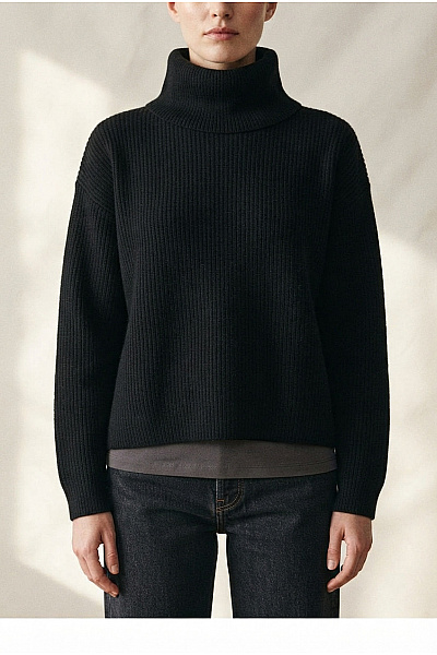 VERO MODA Černý Dámský Pletený Rolák Oversized Vel. S