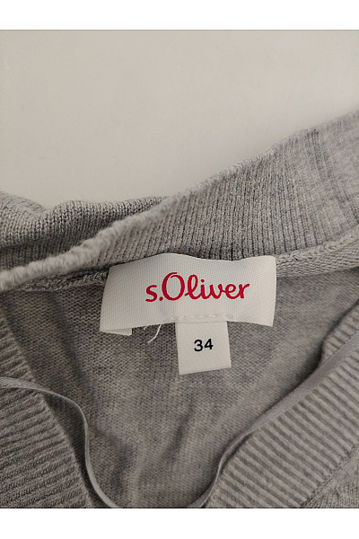 S.OLIVER Šedý dámský pulovr s výstřihem do V basic Velikost EU 34 | s.OLIVER | obrázek 4