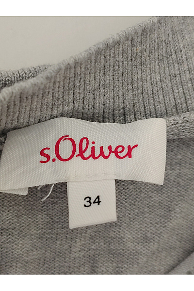 S.OLIVER Šedý dámský pulovr s výstřihem do V basic Velikost EU 34 | s.OLIVER | obrázek 5