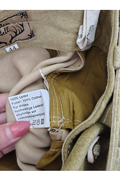 Trachten Deiser Pánské kožené kraťasy khaki vintage s páskem Vel. EU 44 | Trachten Deiser | obrázek 2