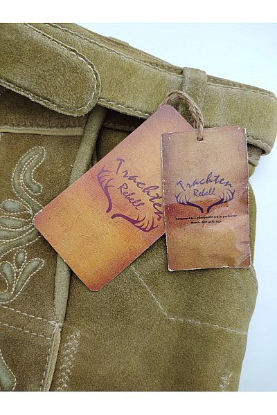 Trachten Deiser Pánské kožené kraťasy khaki vintage s páskem Vel. EU 44 | Trachten Deiser | obrázek 6