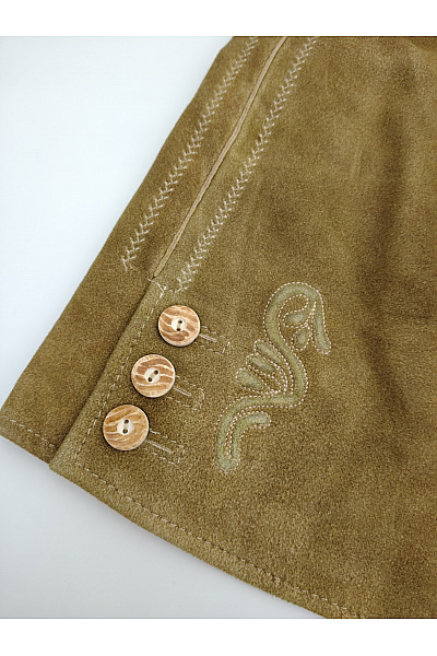 Trachten Deiser Pánské kožené kraťasy khaki vintage s páskem Vel. EU 44 | Trachten Deiser | obrázek 7