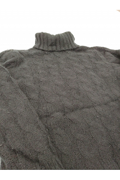 MAX TONSO CASHMERE Černý kašmírový rolák s copánkovým vzorem Vel. S | MAX TONSO CASHMERE | obrázek 4