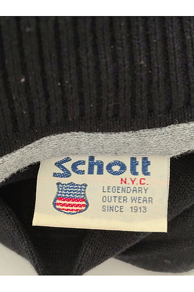 Schott Černý bavlněný pánský rolák basic Velikost US M | Schott | obrázek 5