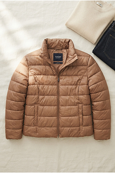 THOM By Thomas Rath Dámská Prošívaná Přechodná Bunda Hnědá Puffer Vel. EU 50