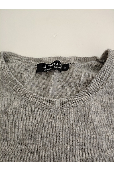 GC FONTANA Šedý vlněný merino pulovr basic Vel. IT 40 | GC FONTANA | obrázek 3