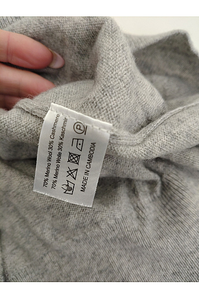 GC FONTANA Šedý vlněný merino pulovr basic Vel. IT 40 | GC FONTANA | obrázek 5